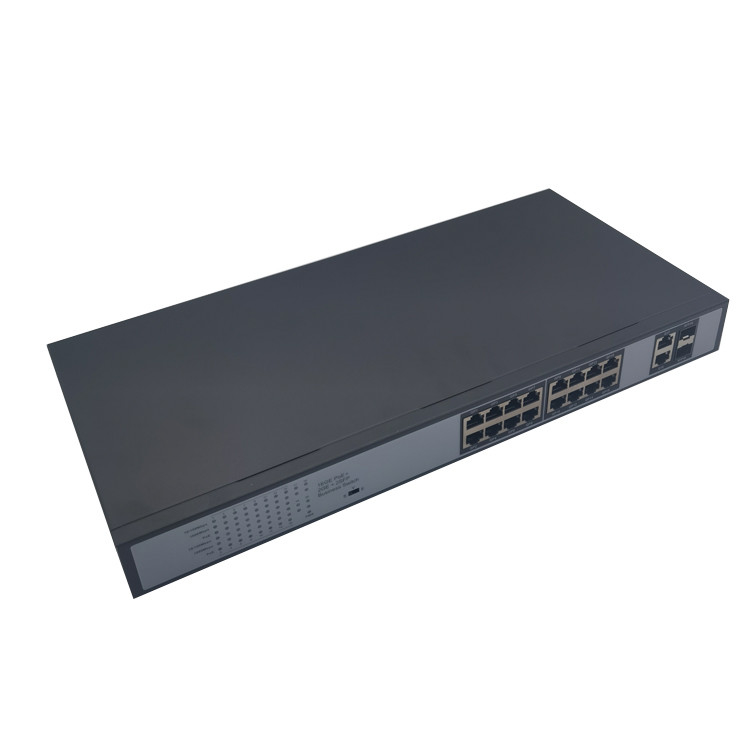 18 Ports Managed Fiber Switch 100 / 1000m SFP And 8 Ports 10 / 100 / 1000m Ethernet Ports